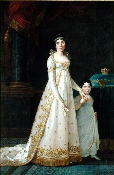 Robert Lefevre Queen of Naples with her daughter Zenaide Bonaparte Norge oil painting art